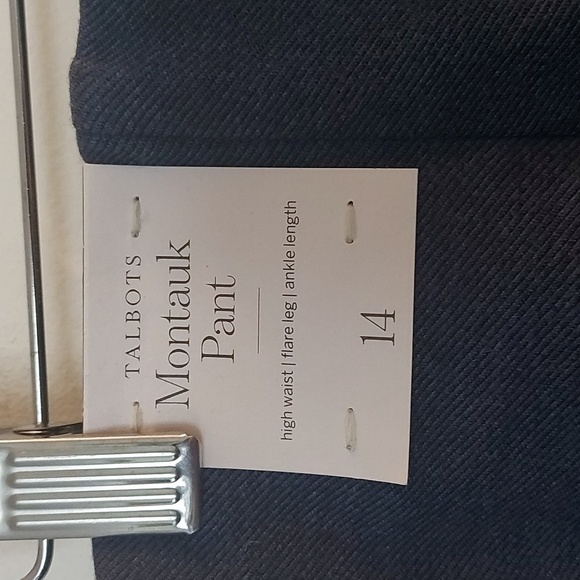 NWT Talbots Montauk Pants, High Waist, Flare Ankle Length Blue Size 14 - Picture 7 of 9